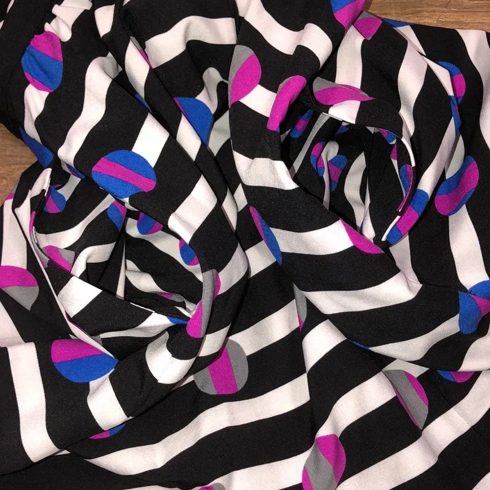 Cynthia Rowley size 2 black Fun striped & circles party dress - Image 7