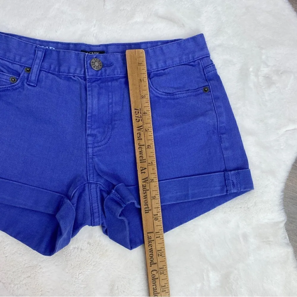 J. Crew Hipslung Low Rise Cuffed Jean Shorts Purple 0 - Image 9