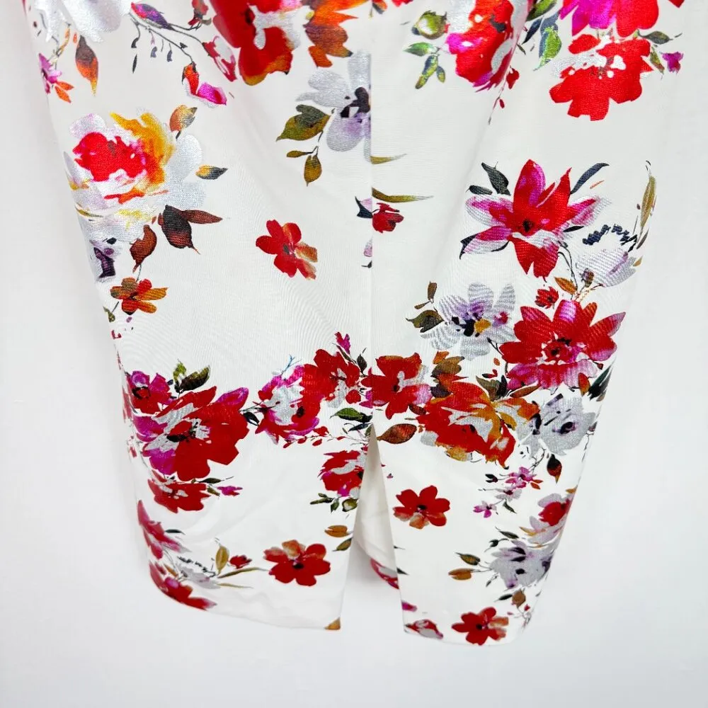 NWT Black Halo Eve Lena Sheath Midi Dress in Floral Fire Blossom Size 2 NEW - Image 8