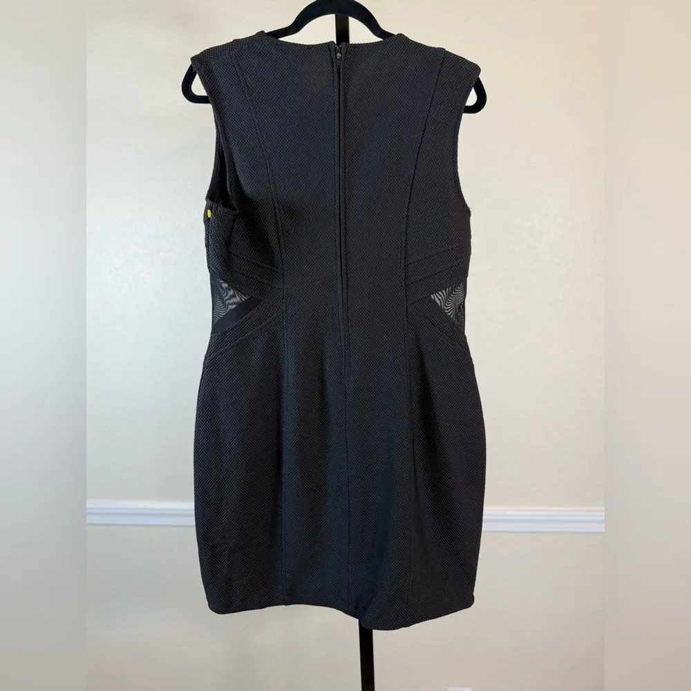 Forever 21 Black Fitted Mini Dress 1X Mesh Cutouts Chic Edgy Party Plus Size LBD - Image 2