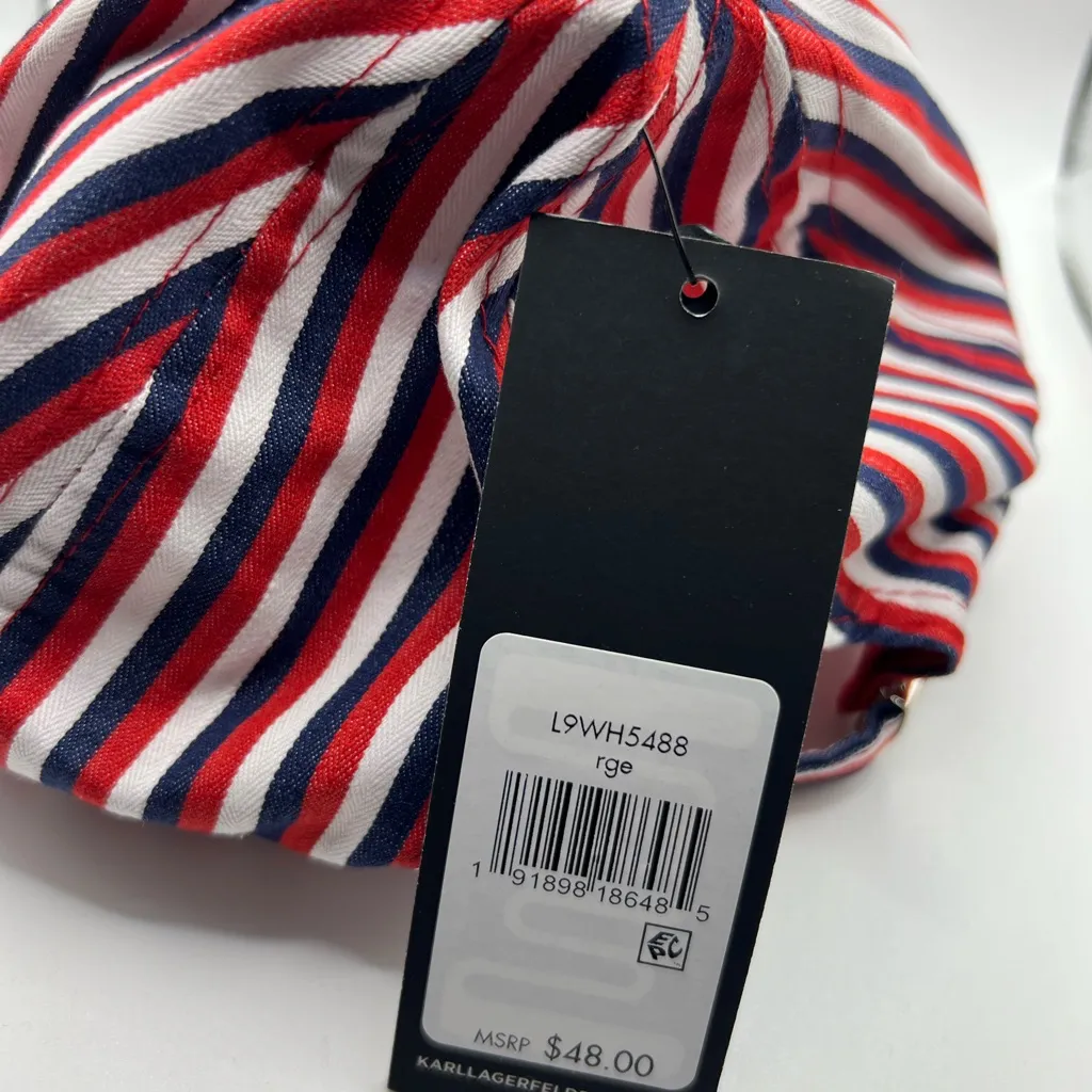 Karl Lagerfeld Striped Red,blue And White Fabric Hat $48 - Image 2