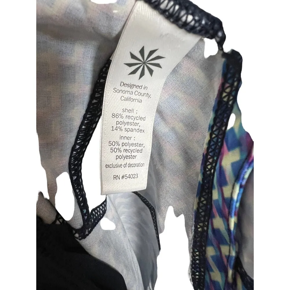 Athleta Vivid Ready Set Go Blue Geometric Print Athletic Running Shorts Size S - Image 4