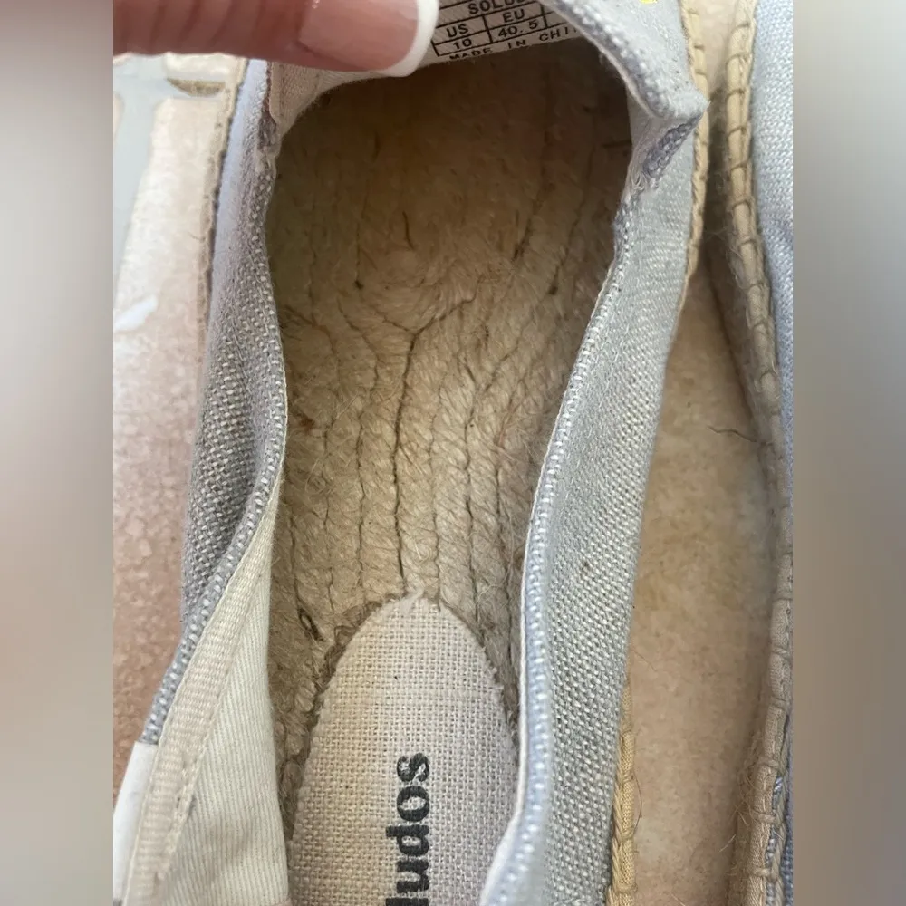 Soludos Woven Platform Light Blue/Yellow Slip-On Espadrilles Lemon; size 10 - Image 5