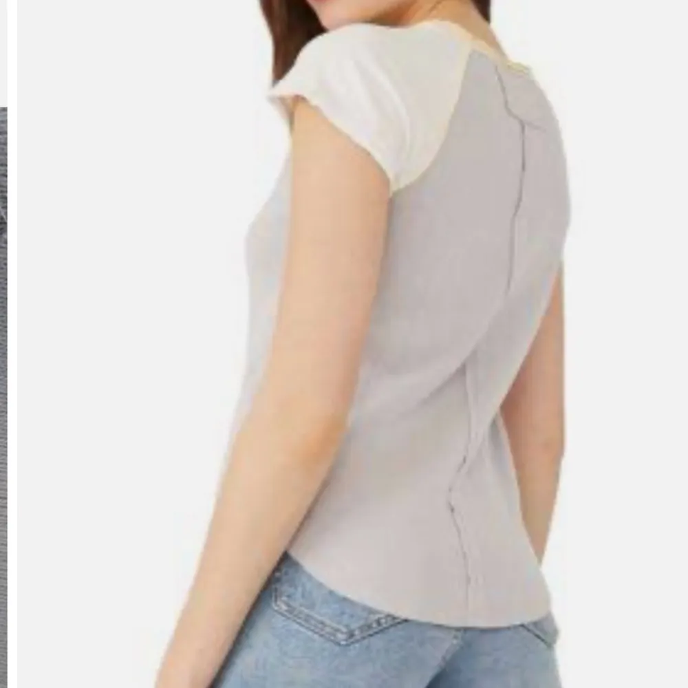 Free People We The Free Block It a baby Raglan Tee Ribbed Grey Small - Image 4