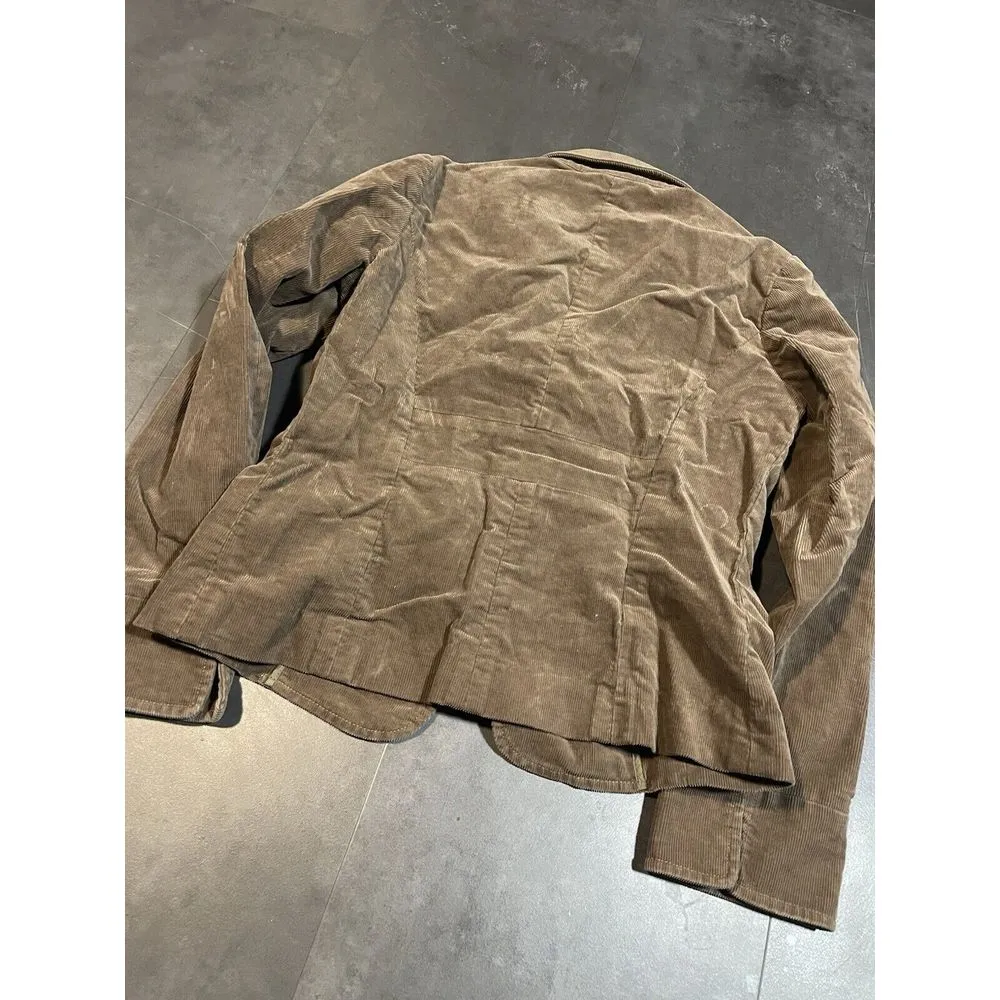 J Crew Sz 6 Brown Corduroy Blazer  Preppy Classic 1 Button‎ Pockets S-308 - Image 7