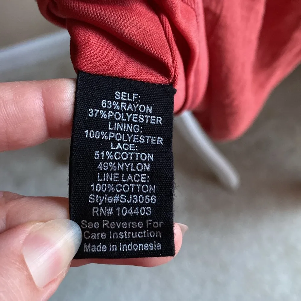 Sienna orange gauze and crochet embroidery lace dress medium comfy - Image 10