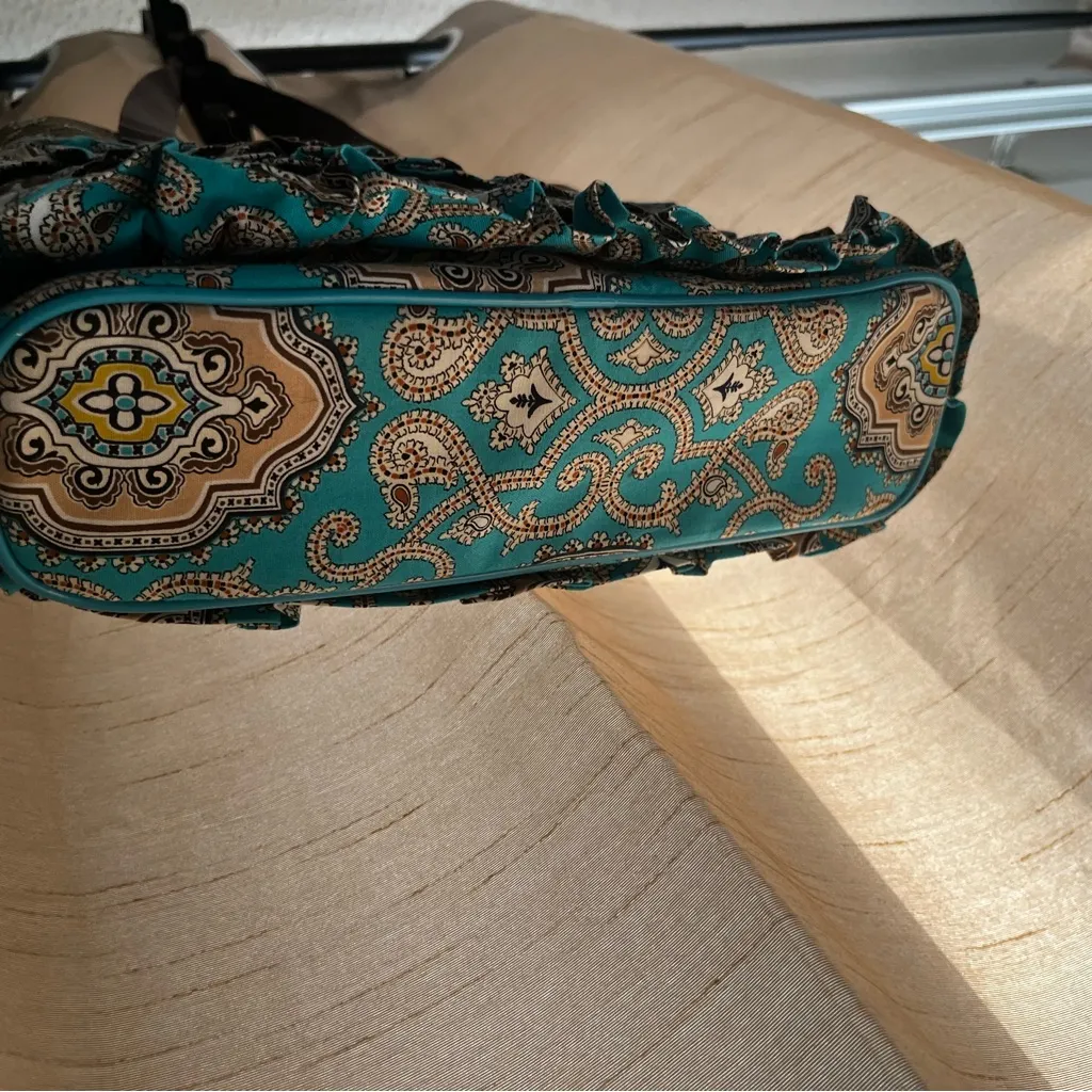 Vera Bradley Cha Cha ruffled handbag Totally Turquoise - Image 5