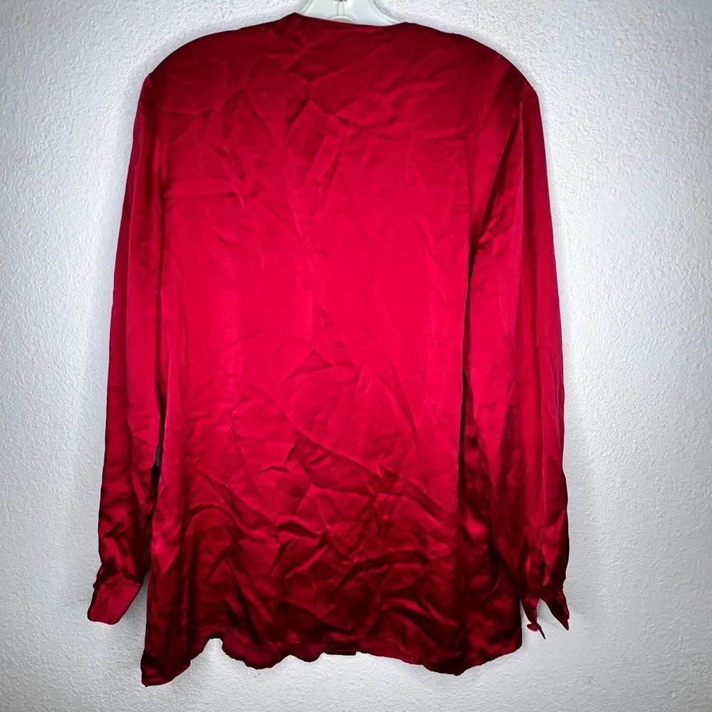 Vintage Diane‎ Von Furstenberg Silk Blouse Red - Image 2