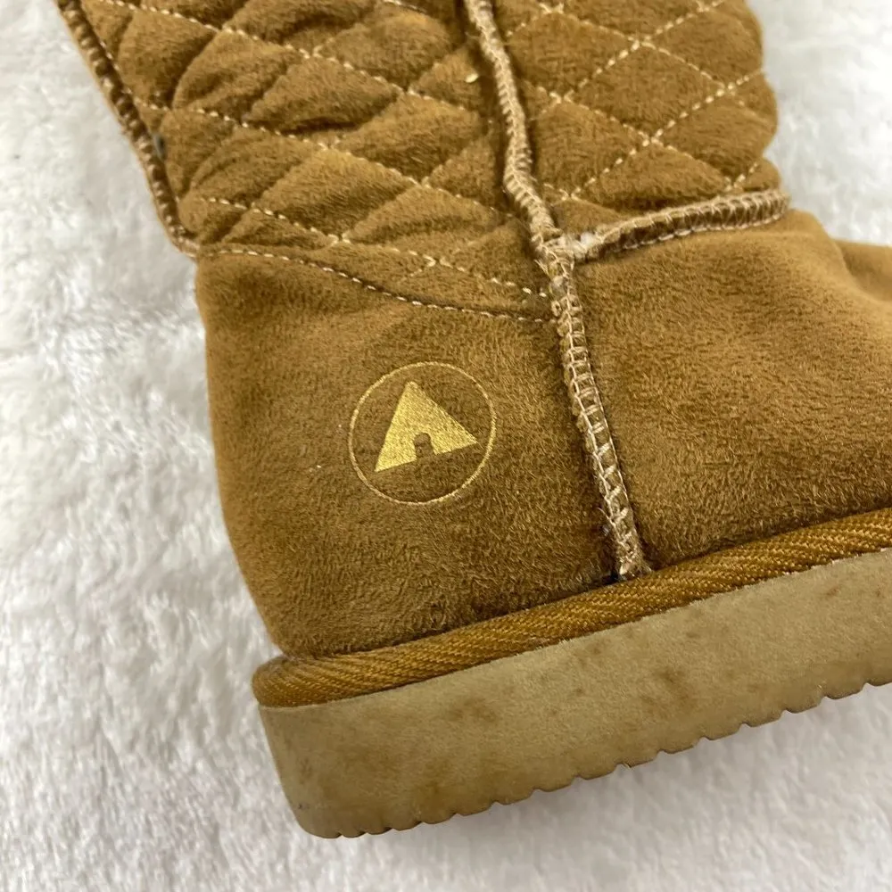 Airwalk Quilted Teagan Fur Lined Boots Womens Size 5.5 Cognac Brown Midcalf Warm - Image 12