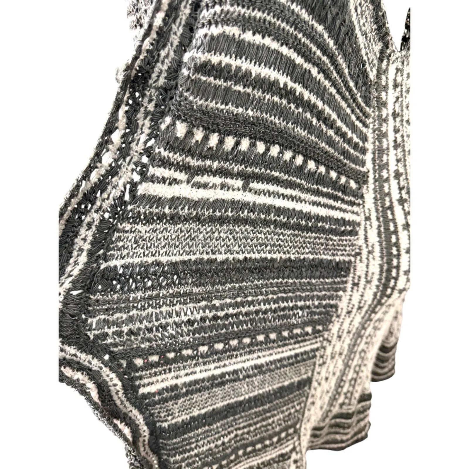 Moth Anthropologie Grey Gray Knit Sleeveless Waterfall Cardigan Medium Large - Image 6