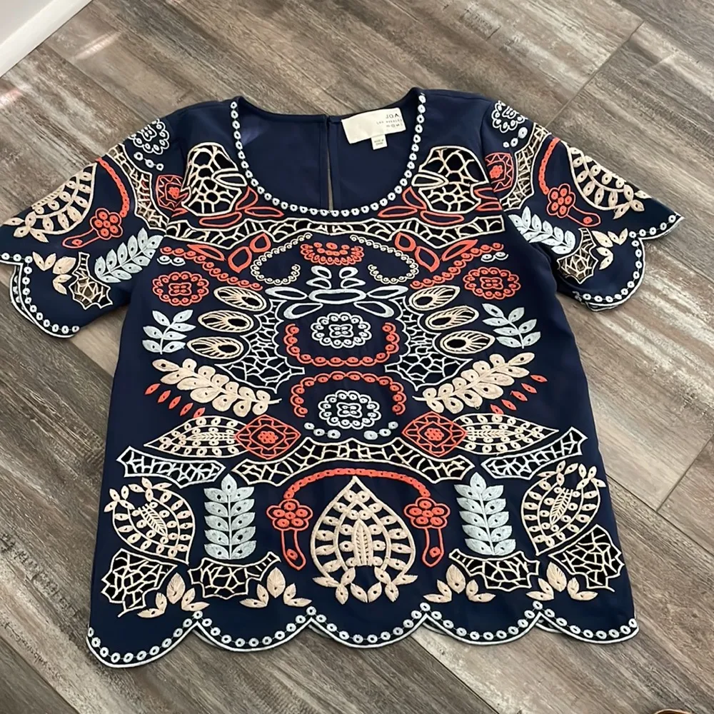 J.O.A. Embroidered Boho Festival Top & Short Set S - Image 8