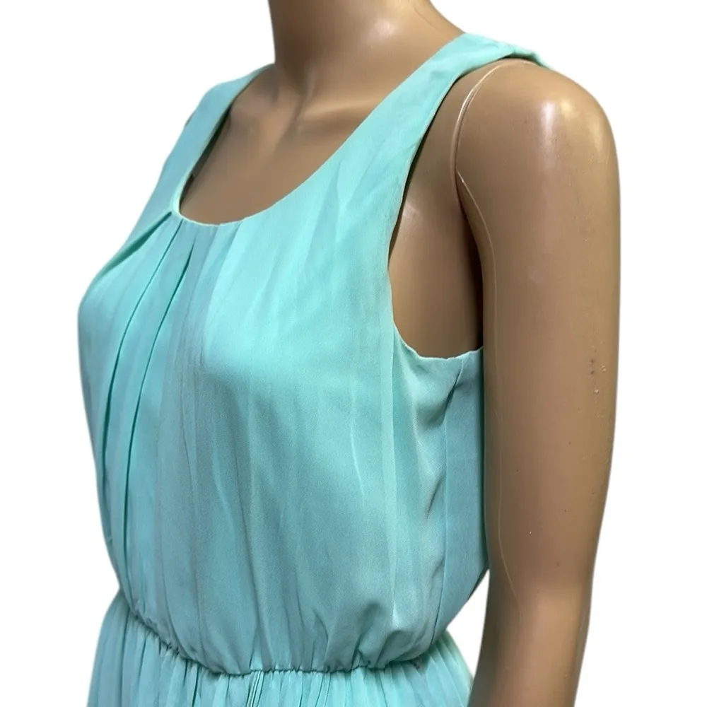 Maurices Sleeveless Mint Green Pleated Ruffle Elastic Waist Dress Womens Small - Image 5