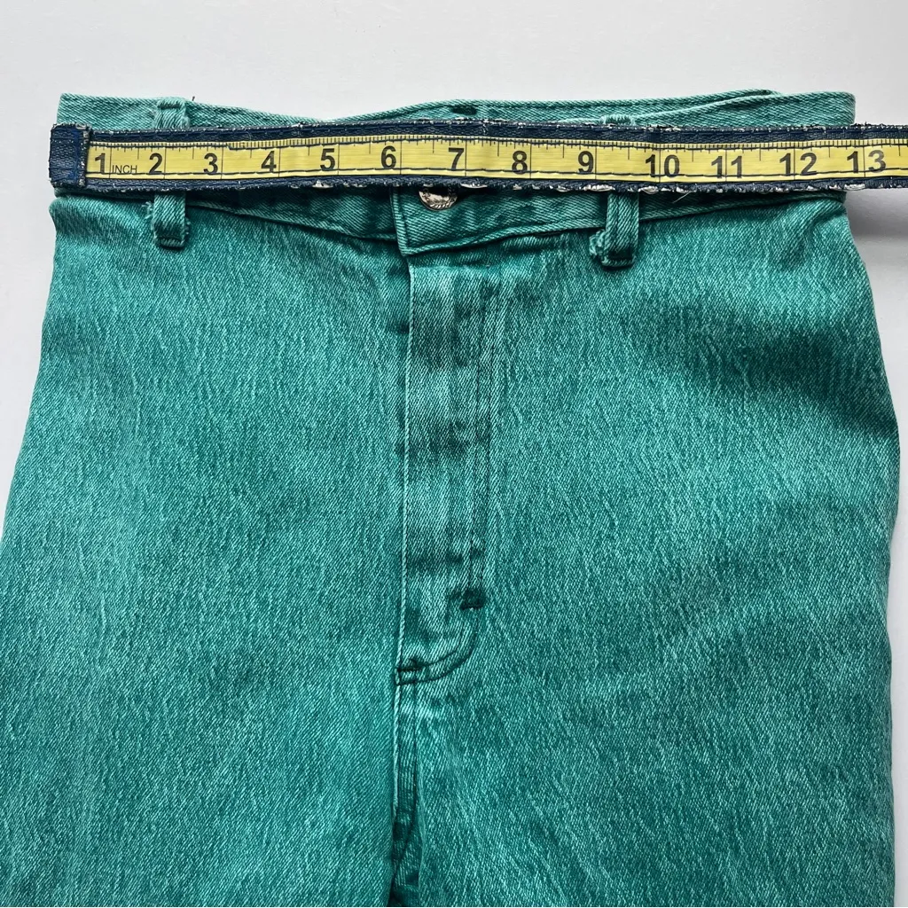 Vintage Women's Teal Straight Leg Jeans - Image 7