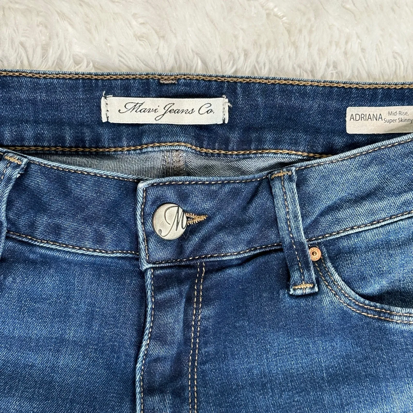 Mavi Adriana Super Skinny Dark Blue Jean Women 29 (32X31) Mid Rise Stretch Denim - Image 4