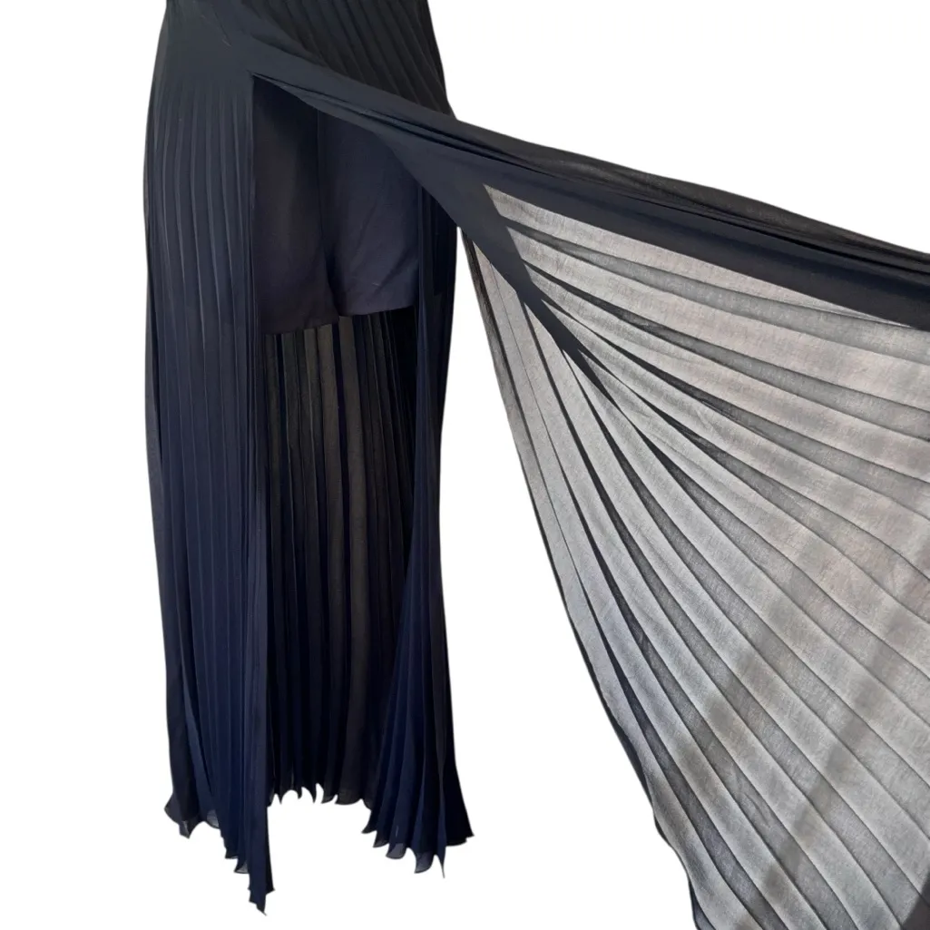 BEBE PLEATED HIGH DOUBLE SLIT GOWN - Image 9