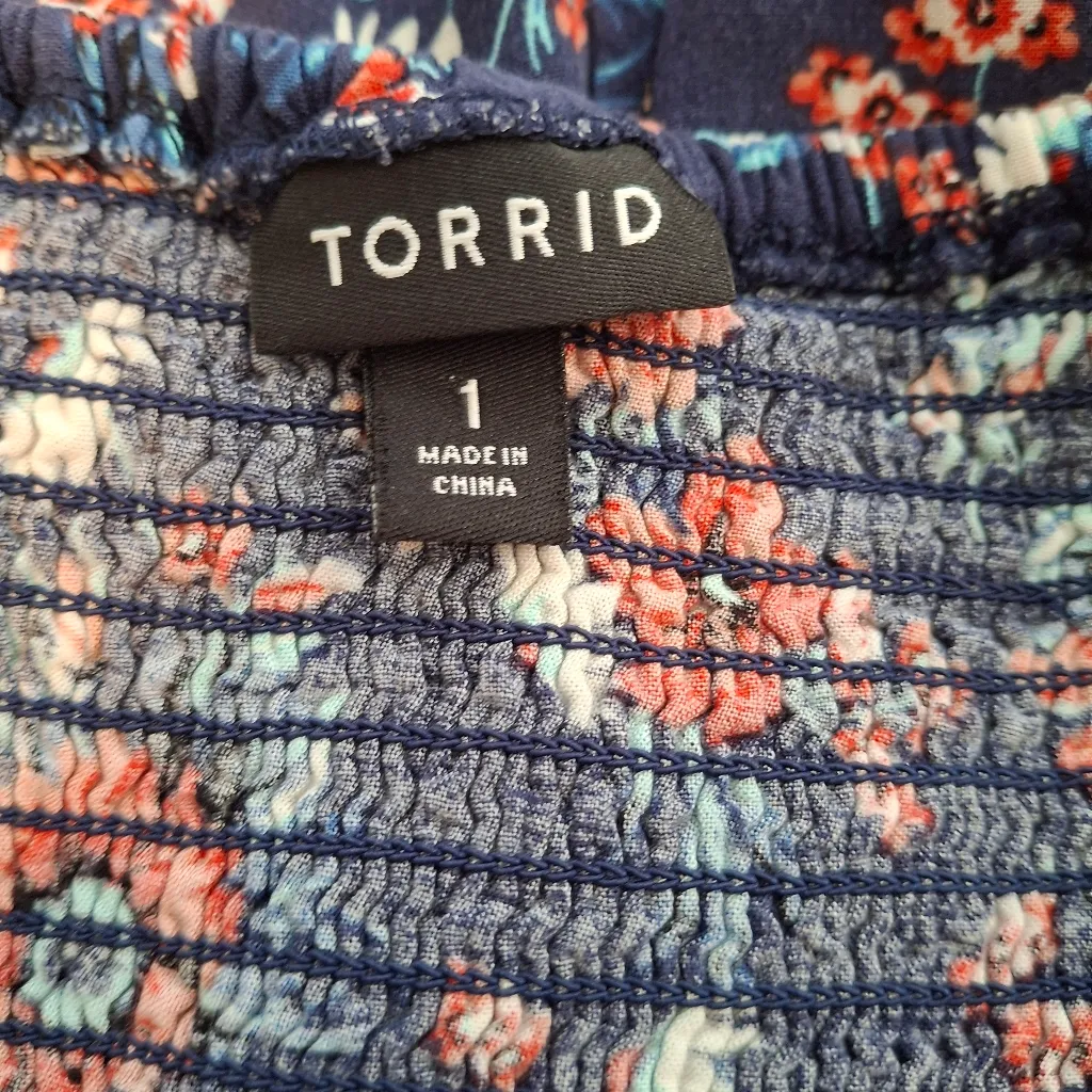 Torrid Sz 1 Floral Navy Blue Dress - Image 15