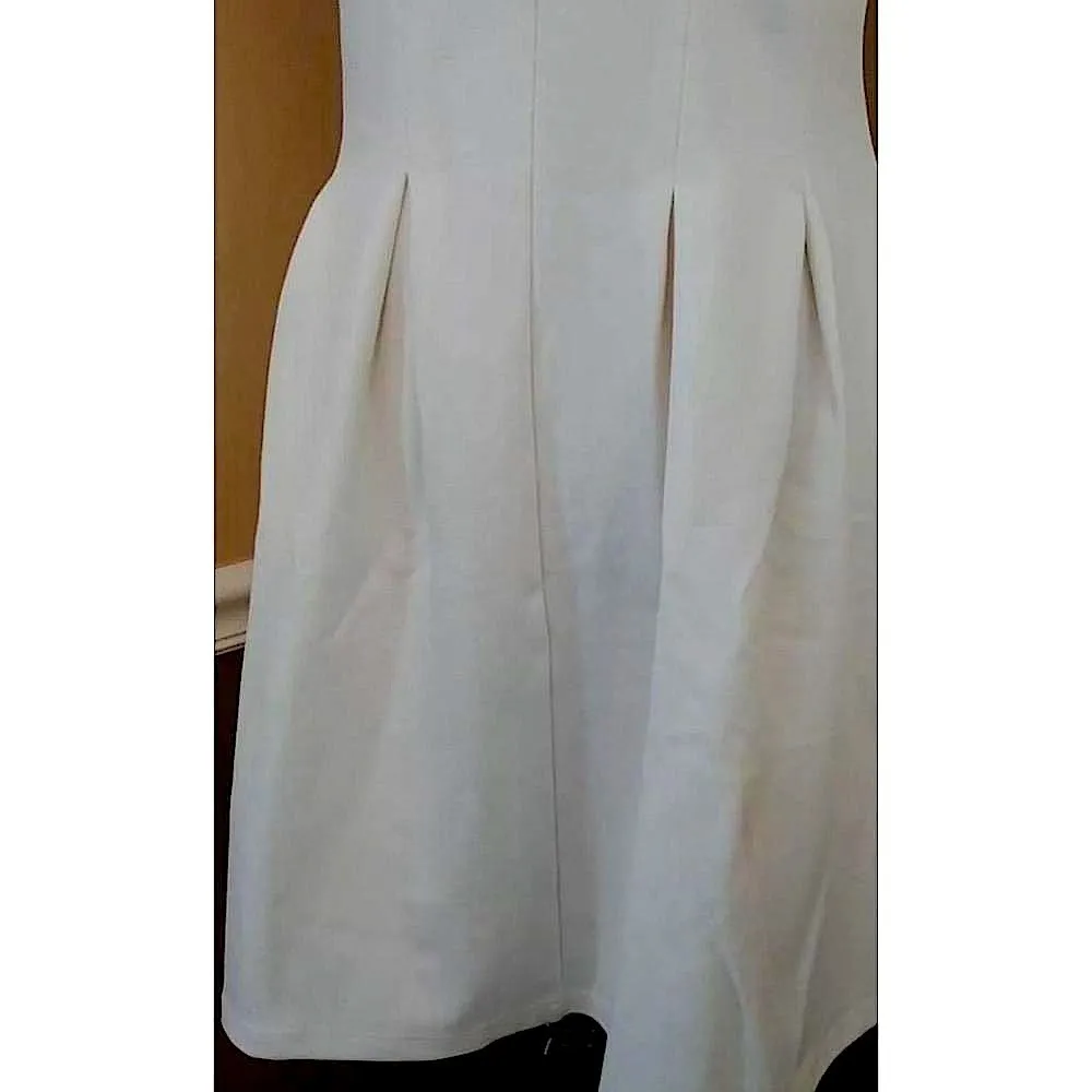 Ivory Off White Stretch Knit Pleated Sleeveless Dress Modcloth Others Follow - Image 4