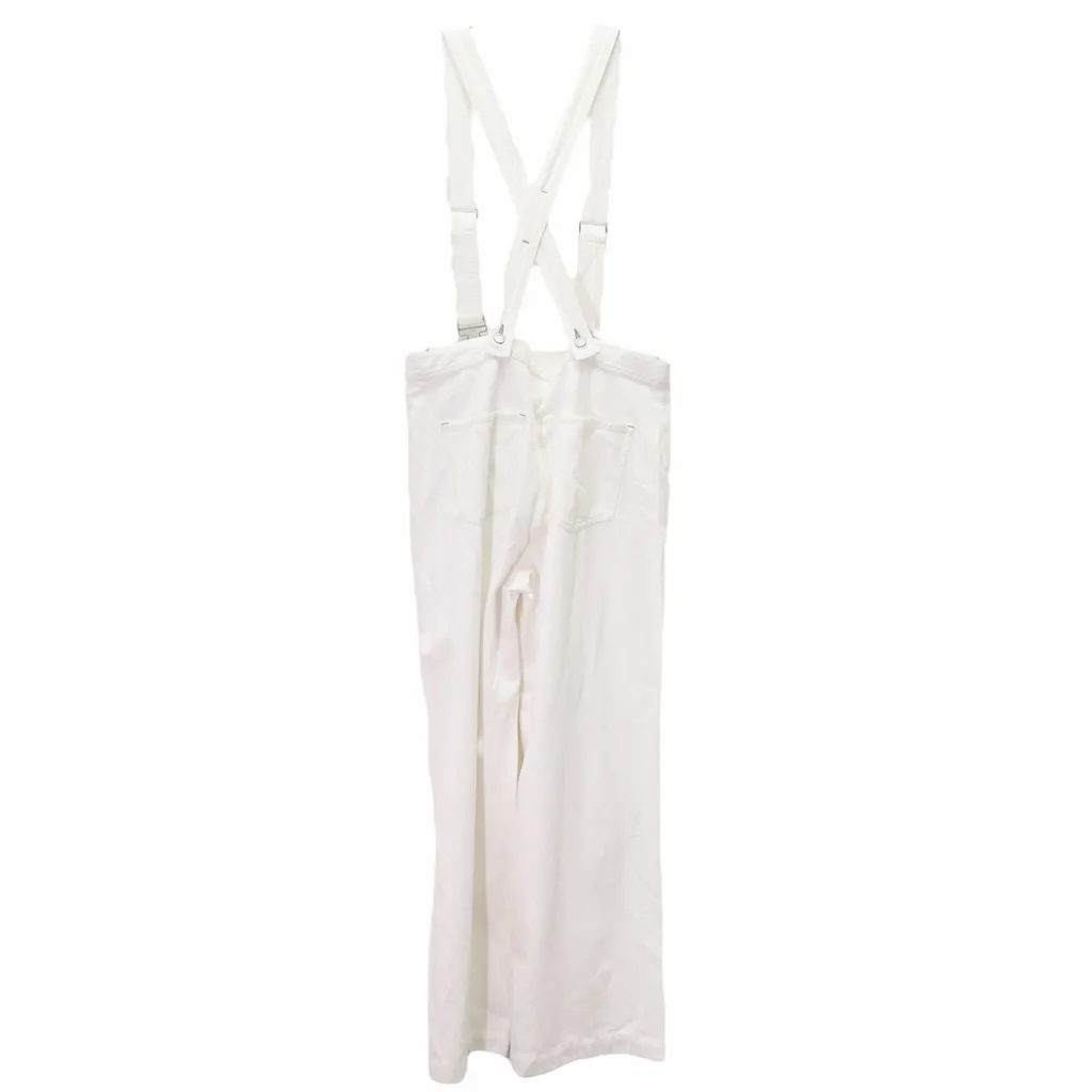 GAP Wide Leg Suspender Jeans White Denim Pants with Suspenders Size 31 | 12 Long - Image 4