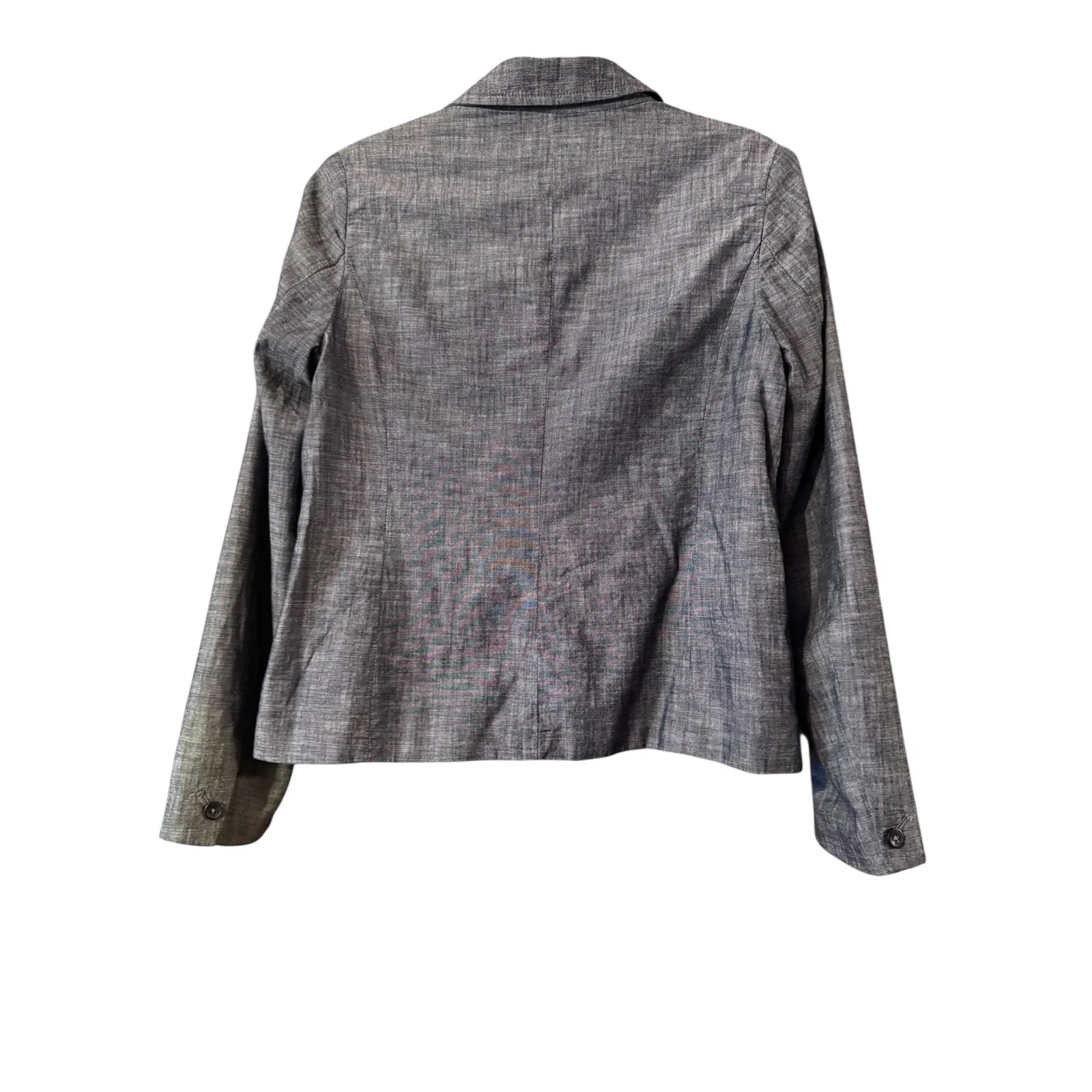 GAP Classic Chambrey Women's Blazer Two Button Pockets Office Career Crop - Image 3