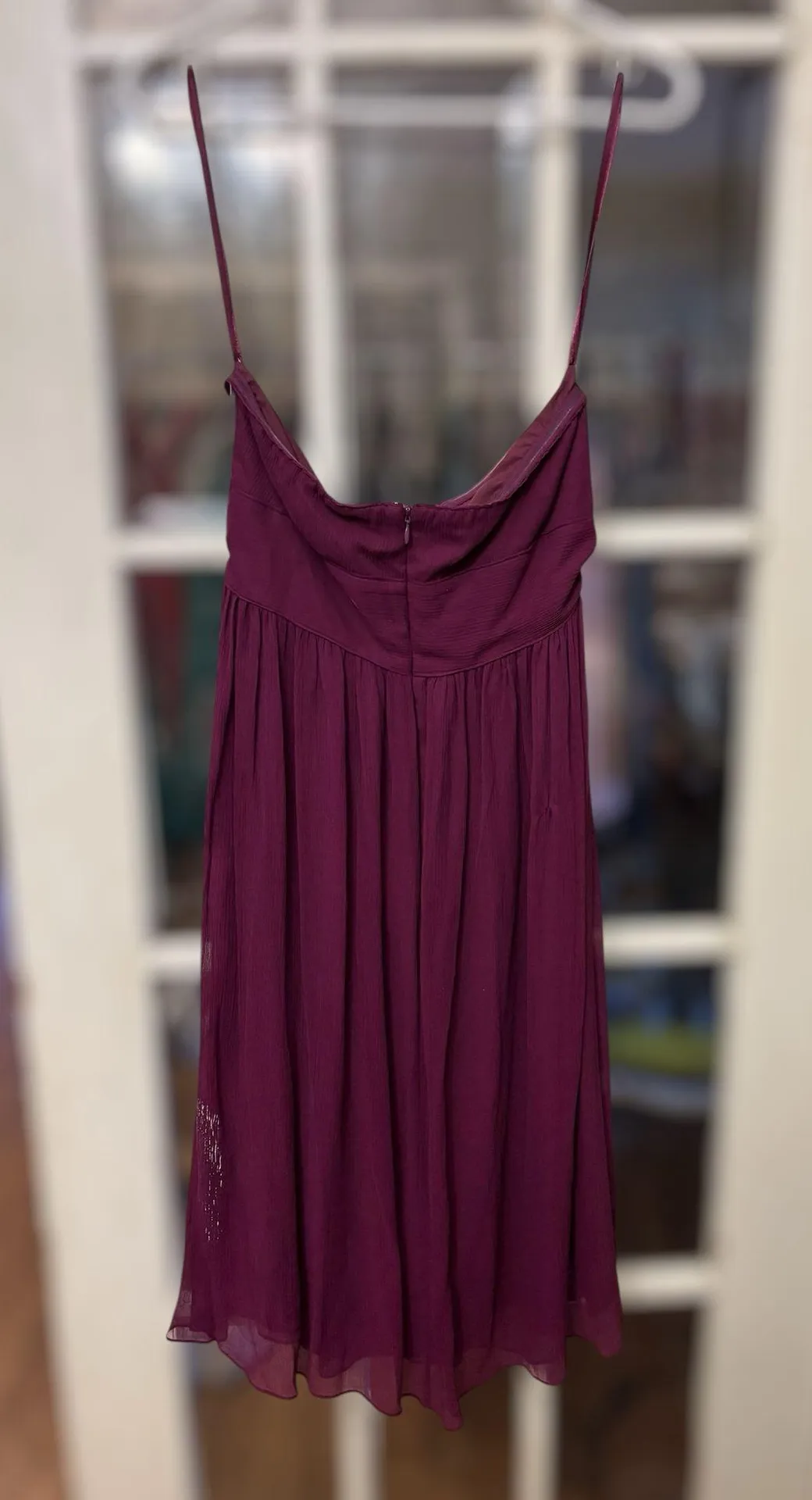 J.Crew Women’s Size 6 Plum Strapless Silk Chiffon Lined Bridemaid Wedding Dress - Image 2