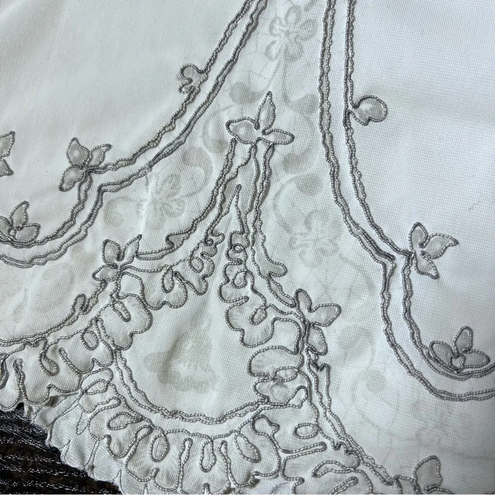 Vintage Deena Fine Lingerie White Embroidered Skirt Slip Size M - Image 5