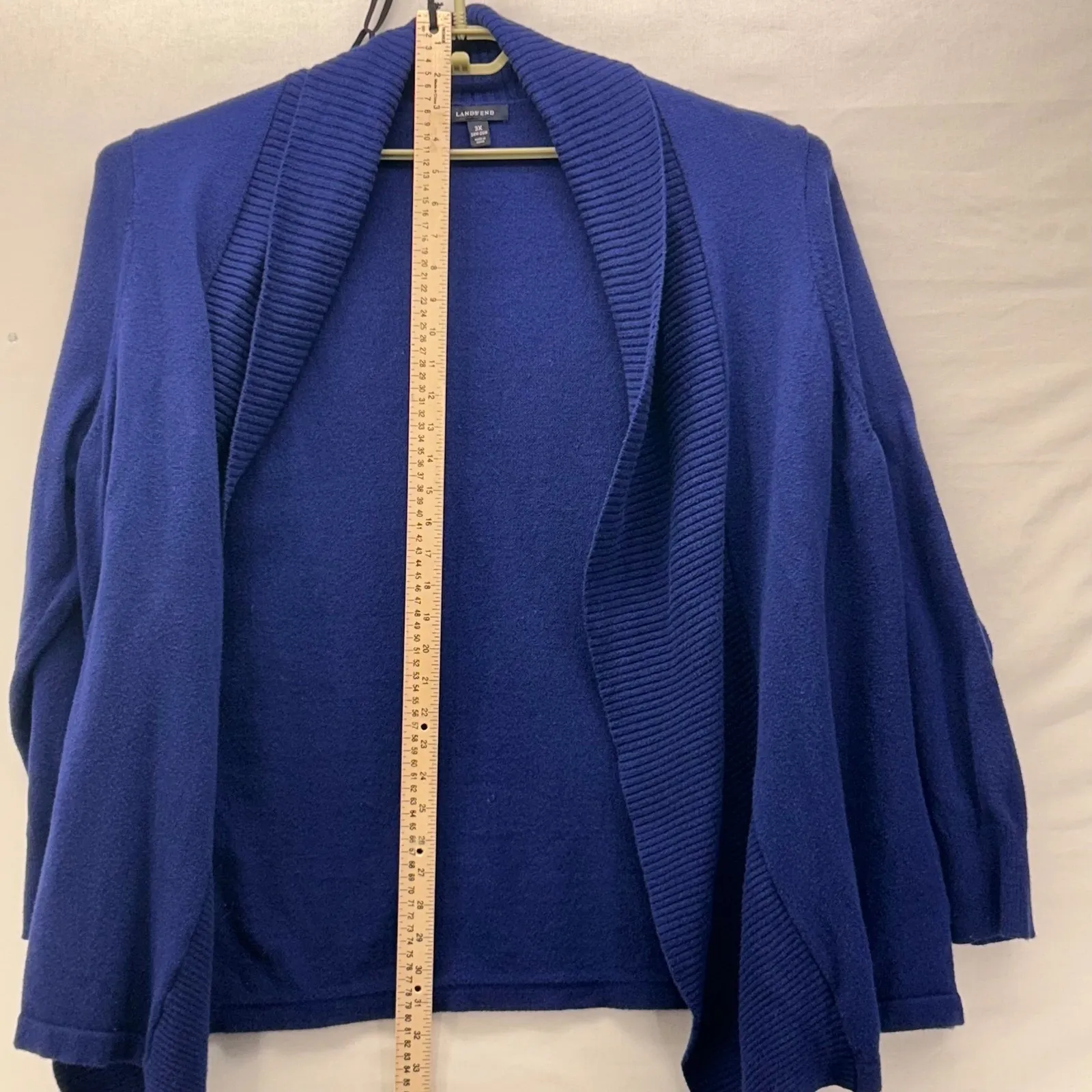 Lands End Wool Cardigan Sweater Blue 3X - Image 13