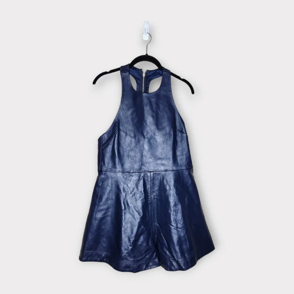 Alice McCall Lady of the Lake Blue Leather Romper Playsuit Women's Size 6 - Image 2