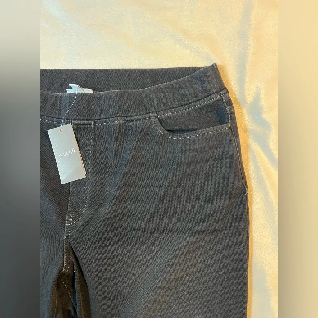 JILL Pure Jill Sz L grey Cotton Stretch Pull‎ On Pants Pockets
EUC Gray - Image 6