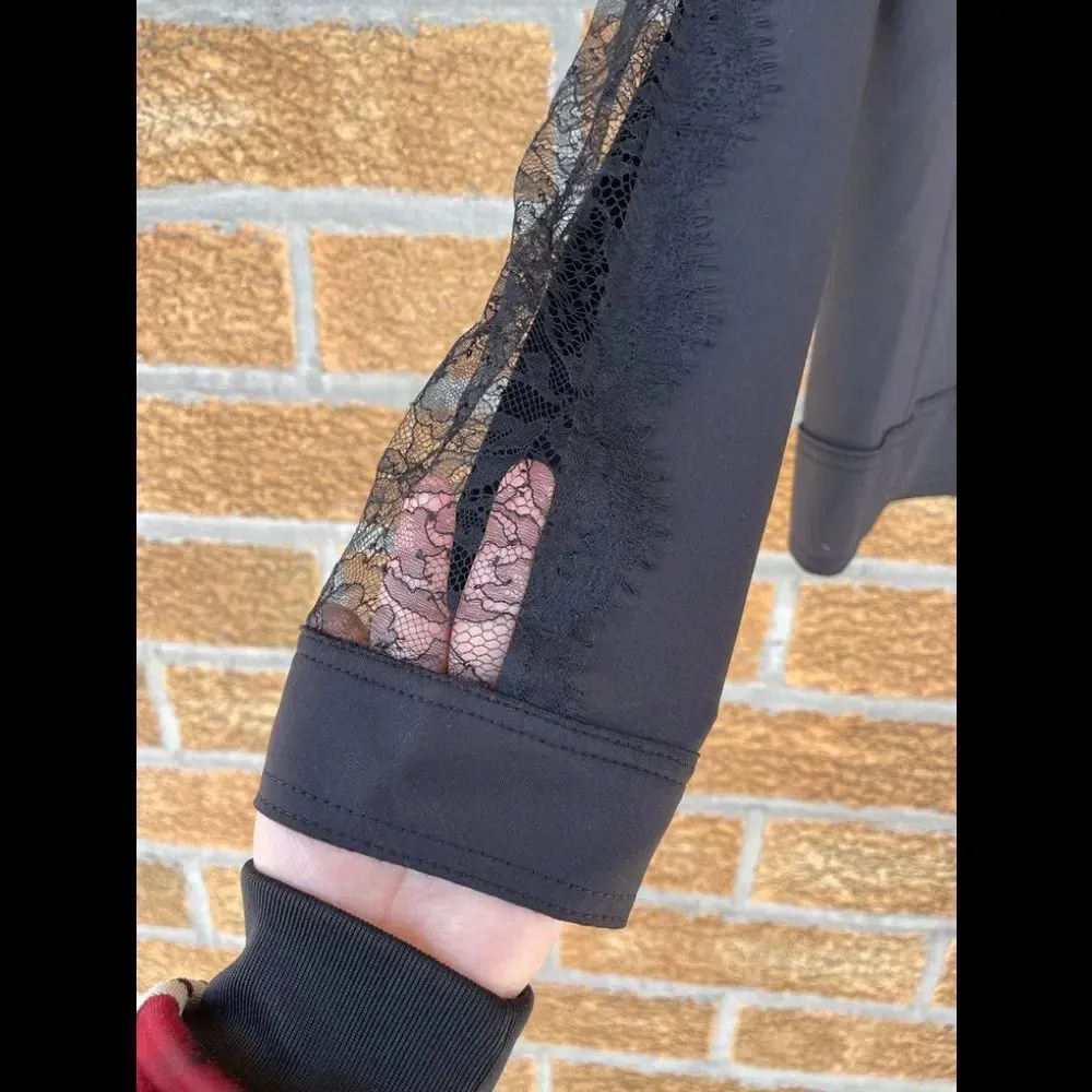 ESCADA SPORT LACE SHEER SLEEVE JACKET 38 Black Size 8 - Image 7