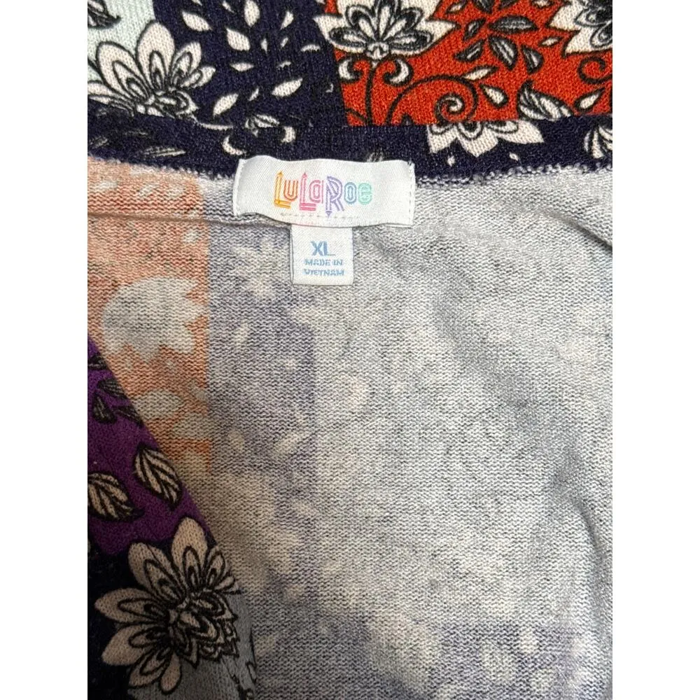 Women’s LulaRoe Long Multicolor Floral Patterned Sweater Cardigan Sz XL - Image 4
