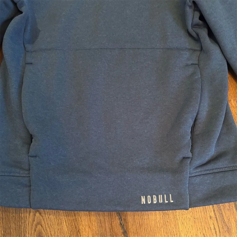 NOBULL Unisex Blue Pullover Fleece Hoodie Size XS Long Sleeve - Image 5