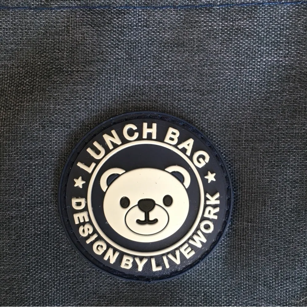 Insulated Denim Canvas Travel Lunch Cooler Bag Tote, Blue - Image 7