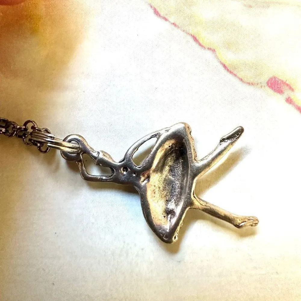 Silver tone ballerina pendant necklace - Image 4