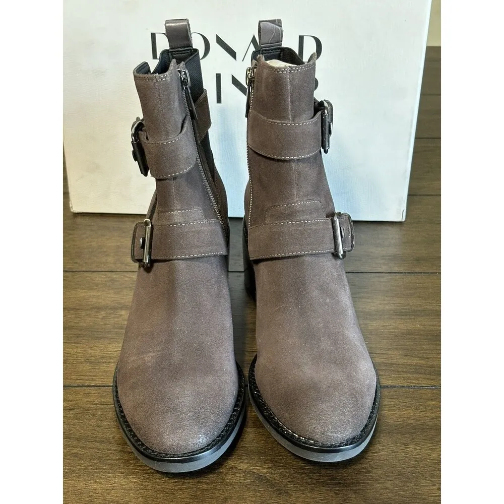 Donald J. Pliner Dahlin Calf Suede Ankle Boot Steel Brown Women's Size 6 M NIB - Image 2