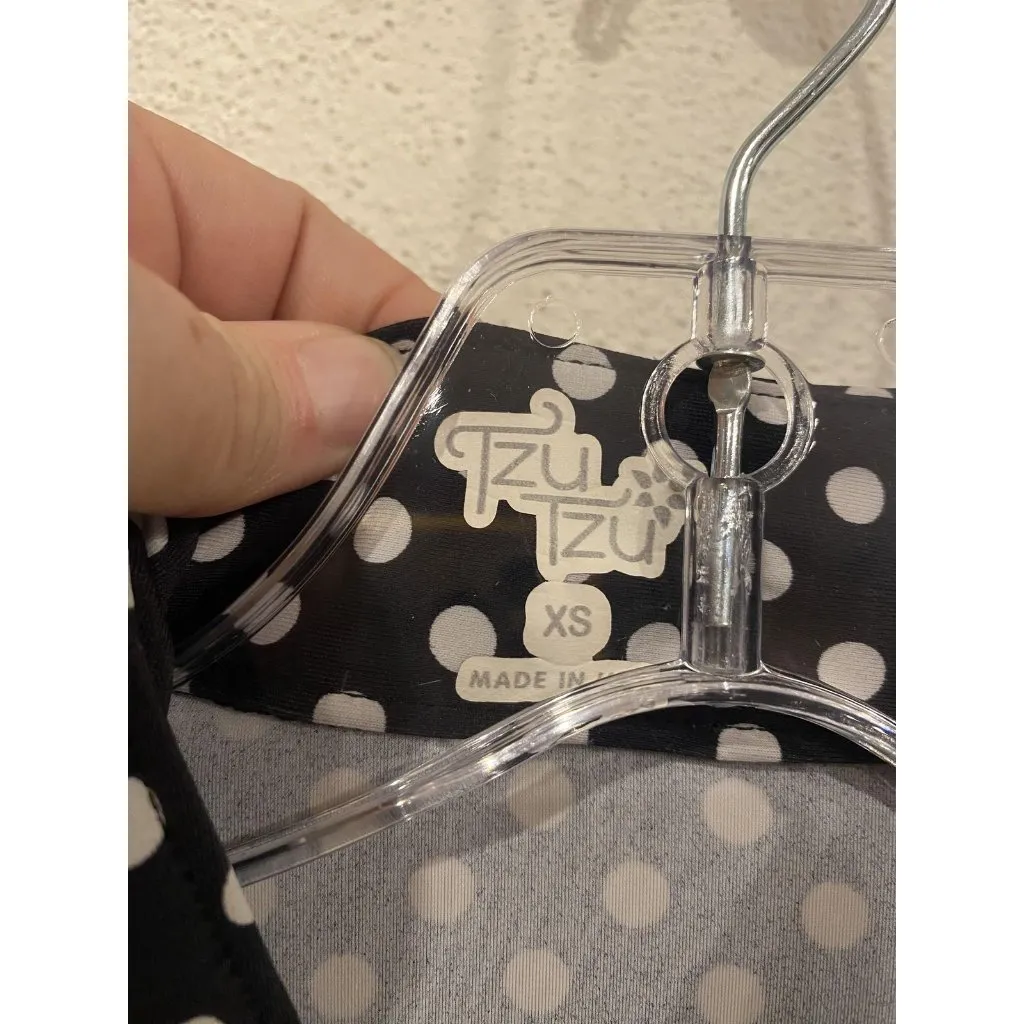 Tzu Tzu Shiloh Dress Womens XS Black White Polka Dot Sleeveless Golf Tennis - Image 3