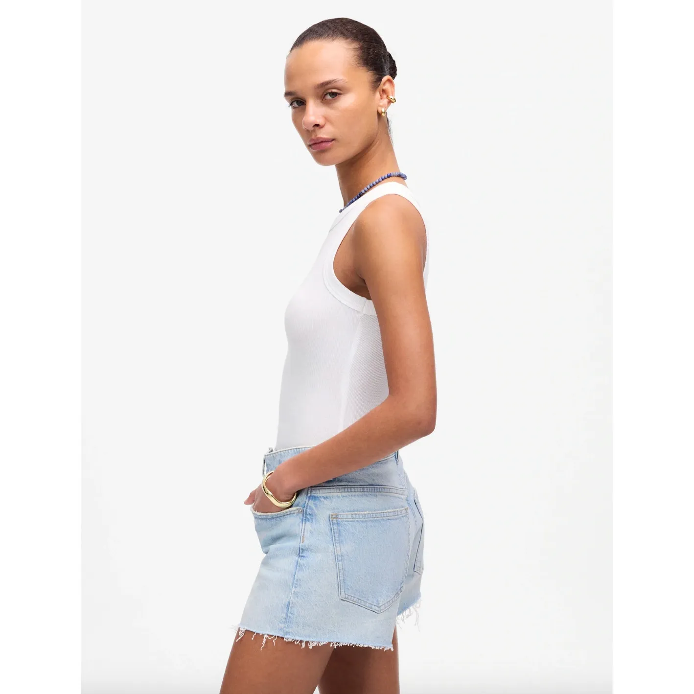 Madewell The Perfect Vintage Jean Short Foster Wash Blue Comfort Stretch 30 NWT - Image 2