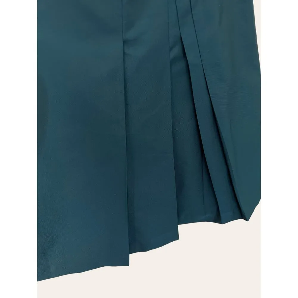 Akris Punto Turquoise Blue Pleated Silk A-Line Mini Skirt Size 8 - Image 5