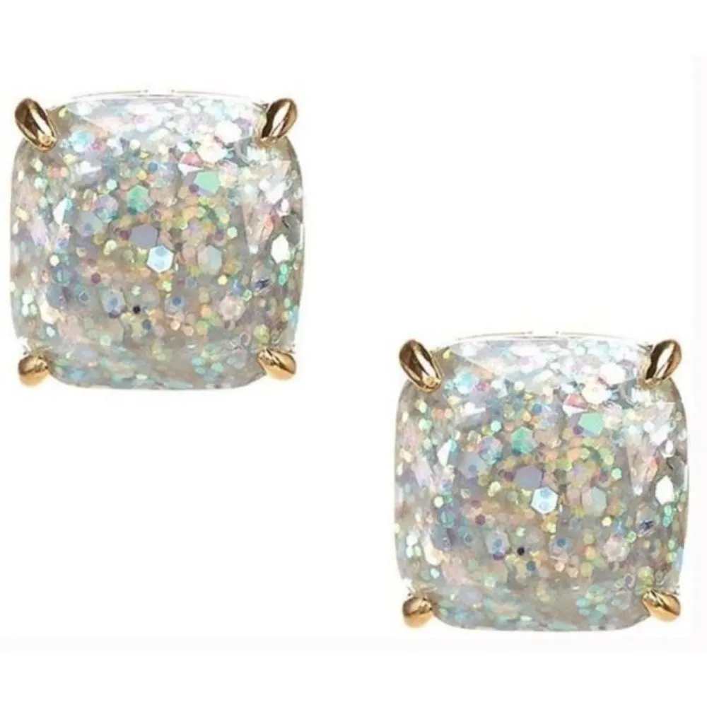NEW/NWT Kate Spade Opal Glitter Square Stud Earrings - Image 2