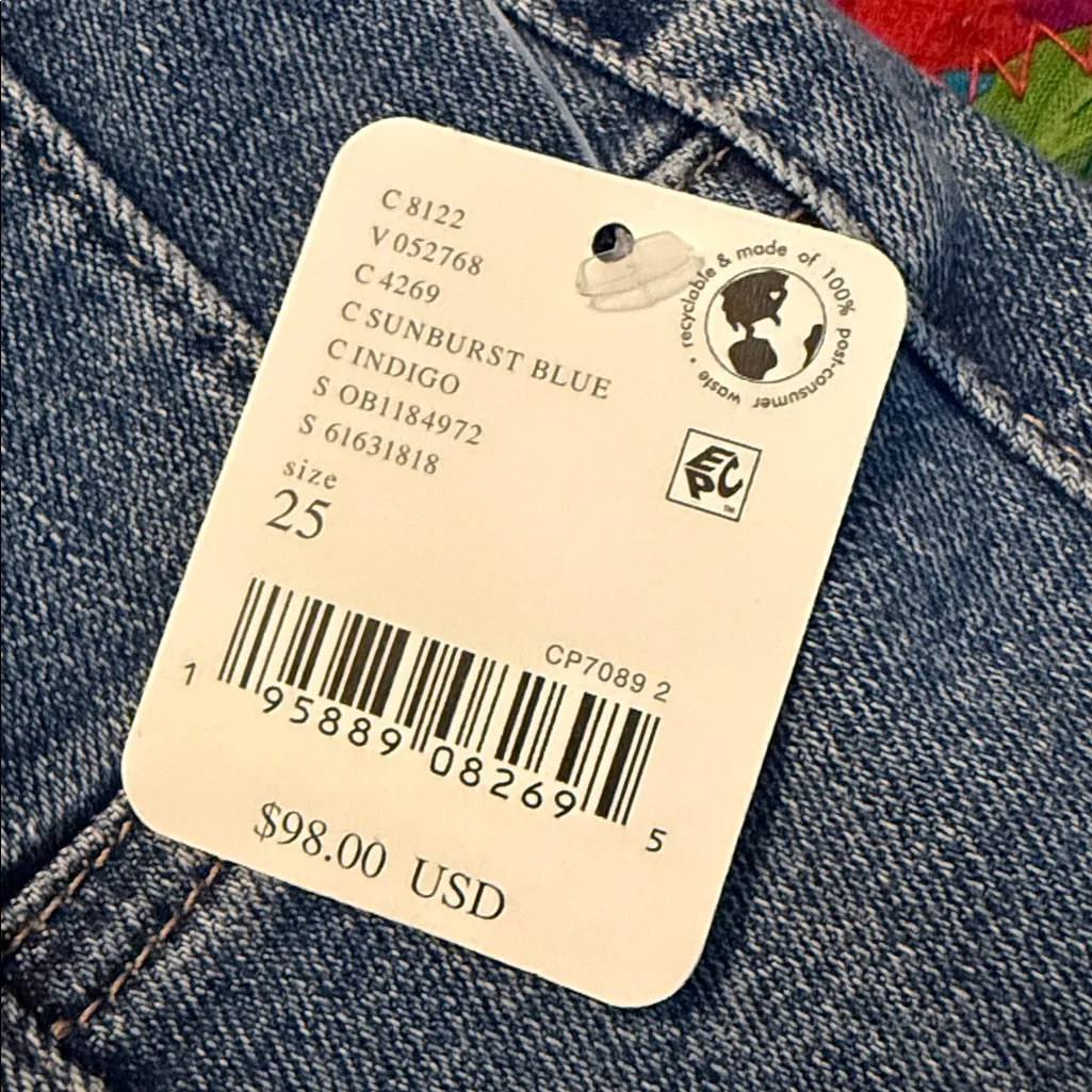 NWT Free People We The Free Sunburst Blue Jayde High Rise Flare Leg Jeans - Image 4