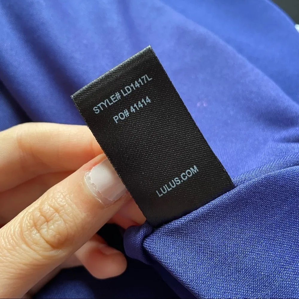 Lulus royal blue play on curves backless scalloped skater circle skirt dress - Image 8