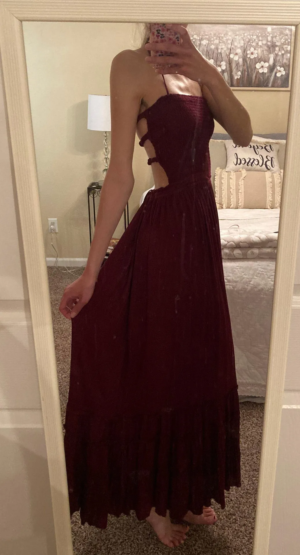 Burgundy Maxi Dress Red - Image 2