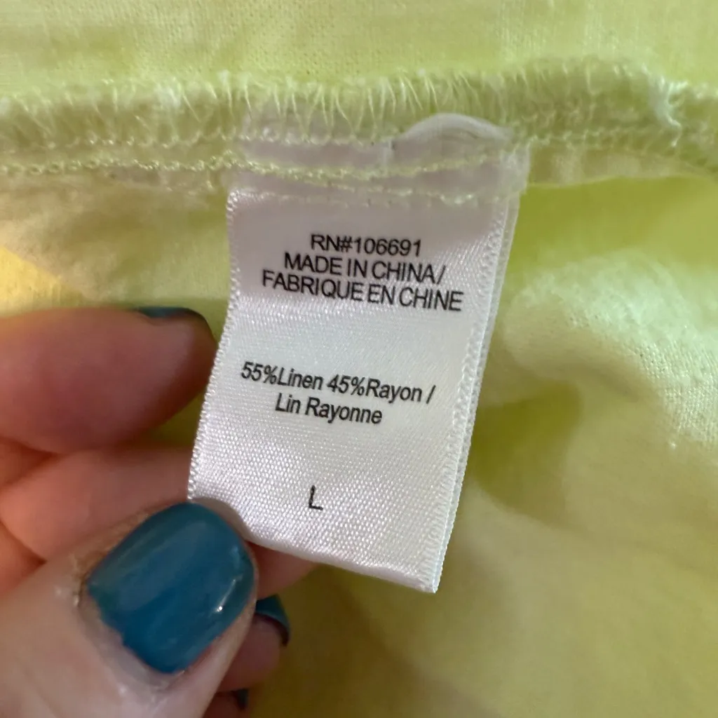 Young Fabulous & Broke YFB Linen Blend Sand Dollar Shirt Dress Size L Yellow - Image 6