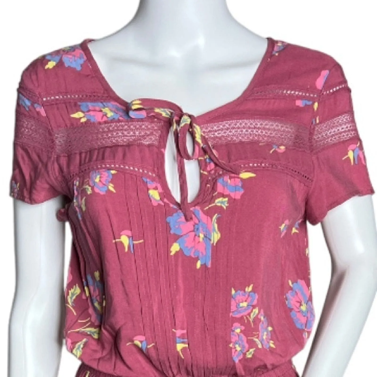 Matilda Jane Dress Womens Small Pink Blue Floral Art Class‎ Bloom Cottage Core - Image 4