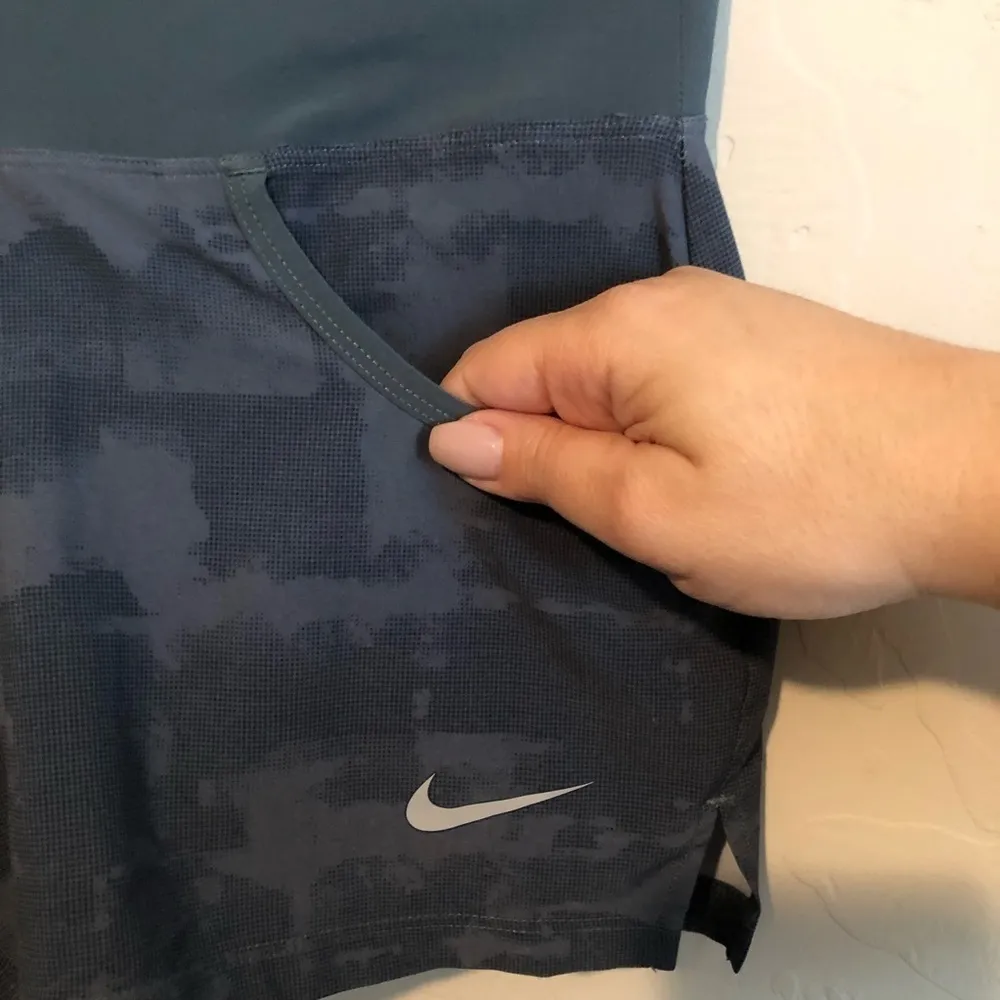 Nike Dri-Fit Green Abstract Camo‎ Running Shorts - Image 2