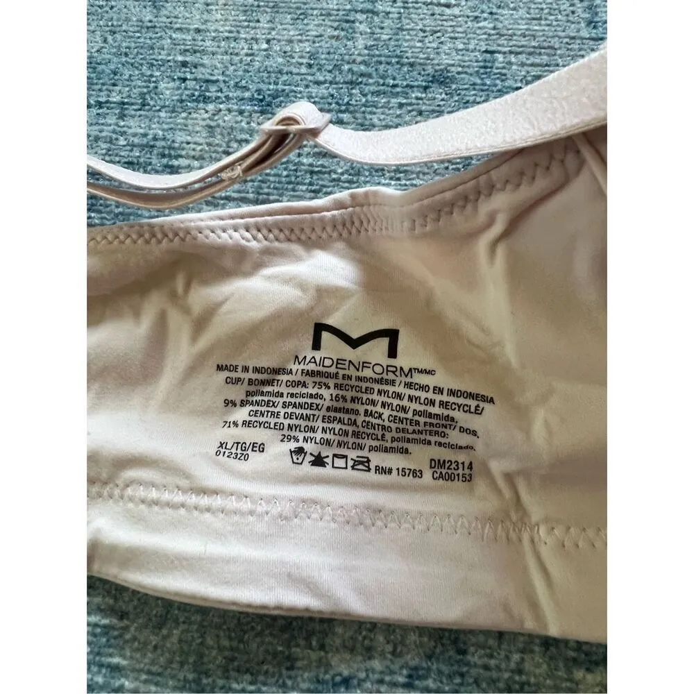 NWT! Maidenform Blush Pink Soft Support Wireless Lace Bralette DM2314 Size XL - Image 4