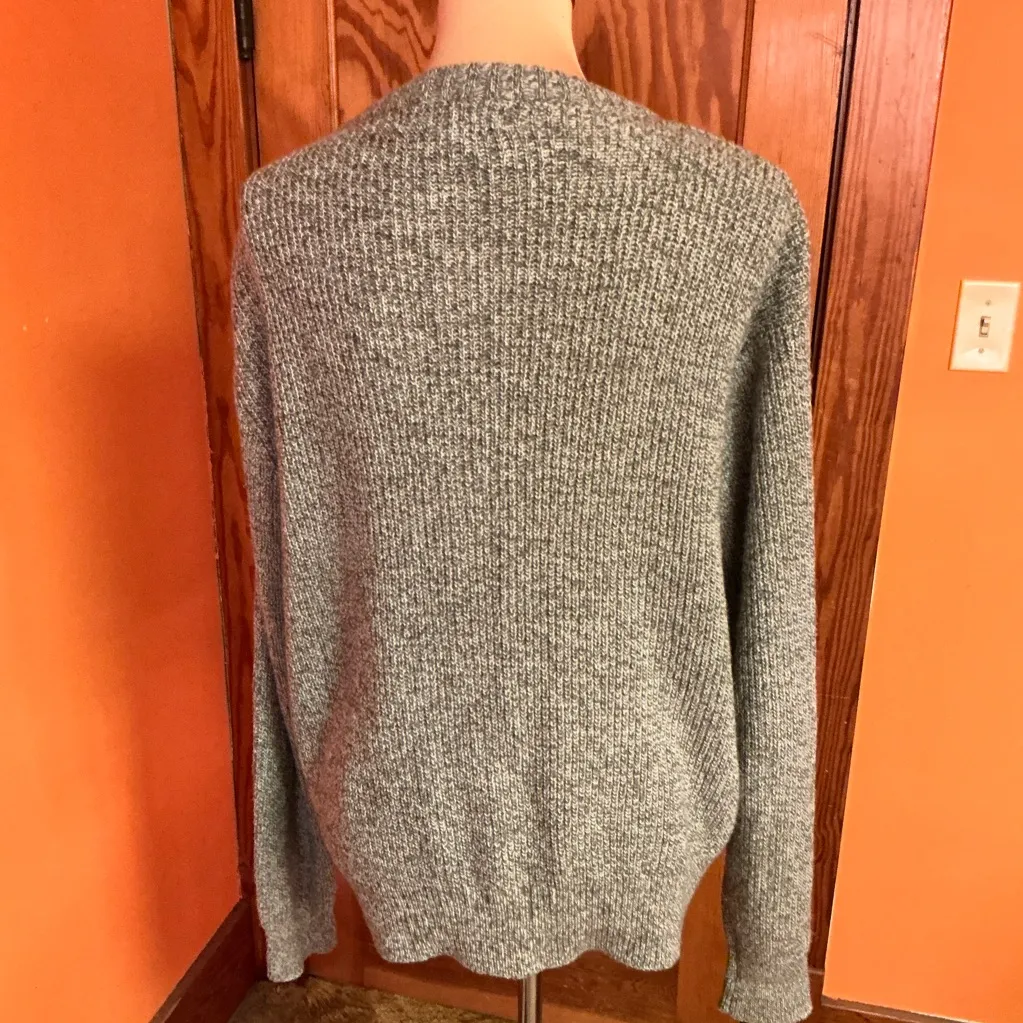 Vintage Grandpa Cardigan Oatmeal Heather Knit Button Front Cozy Sweater Size XL - Image 10