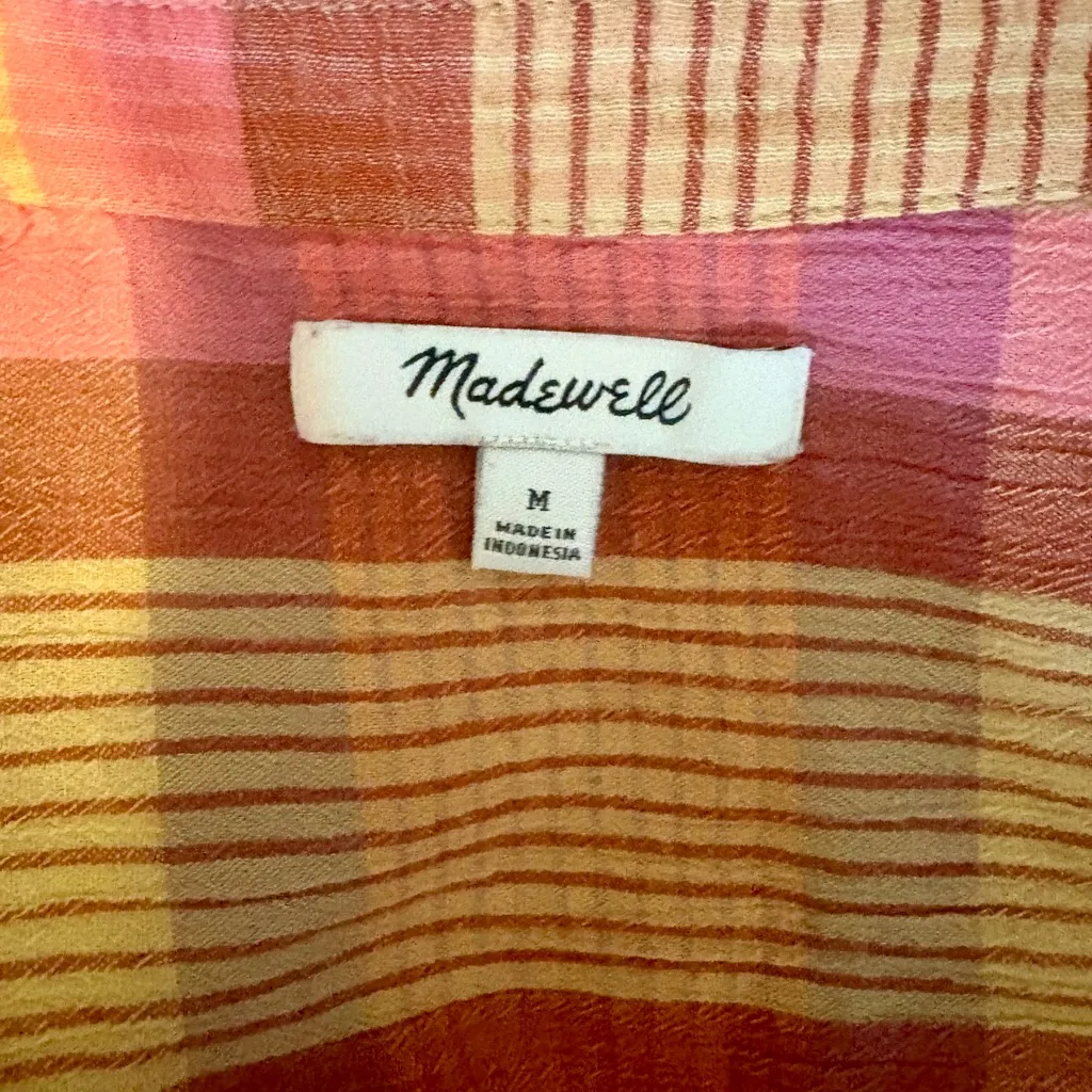 MADEWELL Daily Shirt in Neon Madras Plaid - Image 7