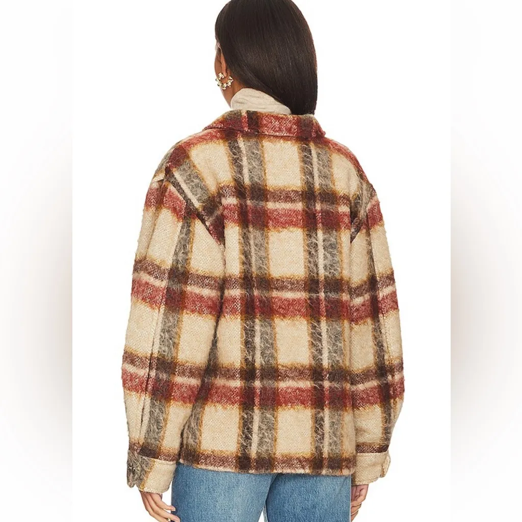 NWT ANINE BING Flynn Oatmeal Plaid Jacket Small - Image 2