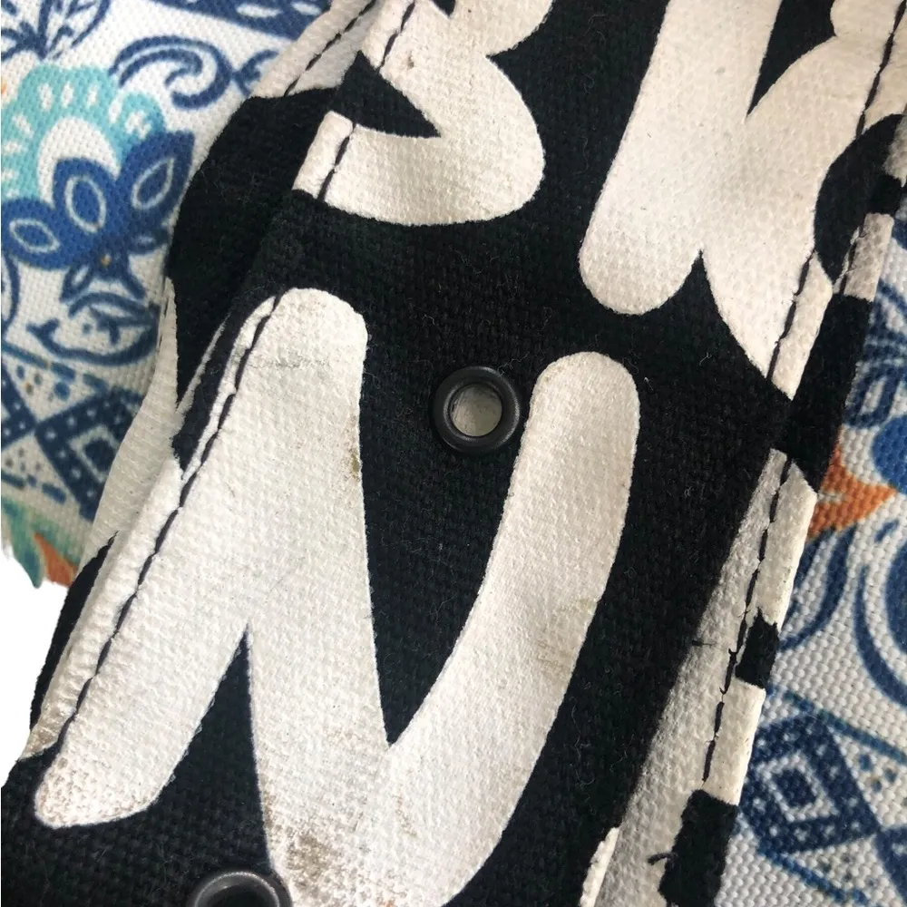 BOSTON Signature Printed Canvas Sling Bag Tote Black White School - Image 6