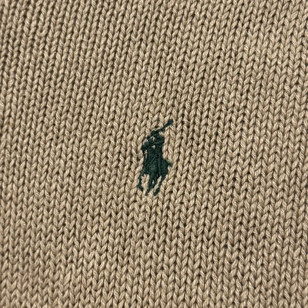 Ralph Lauren V Neck Sweater Vest Linen Cotton Medium Large Tan Brown Top - Image 5